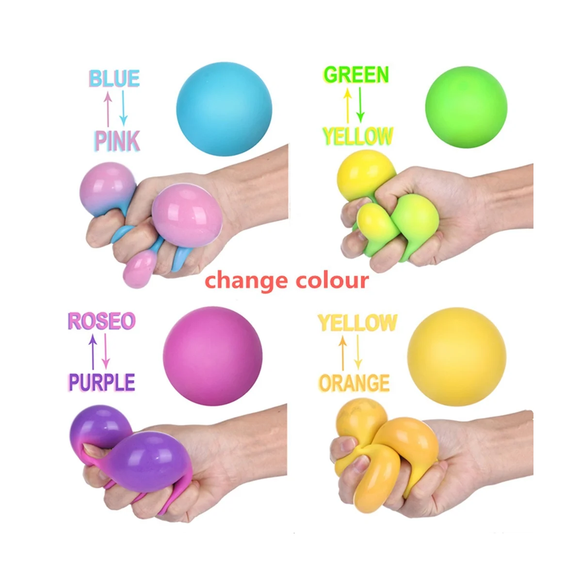 4-Pack Color Changing Stress-Relief Balls